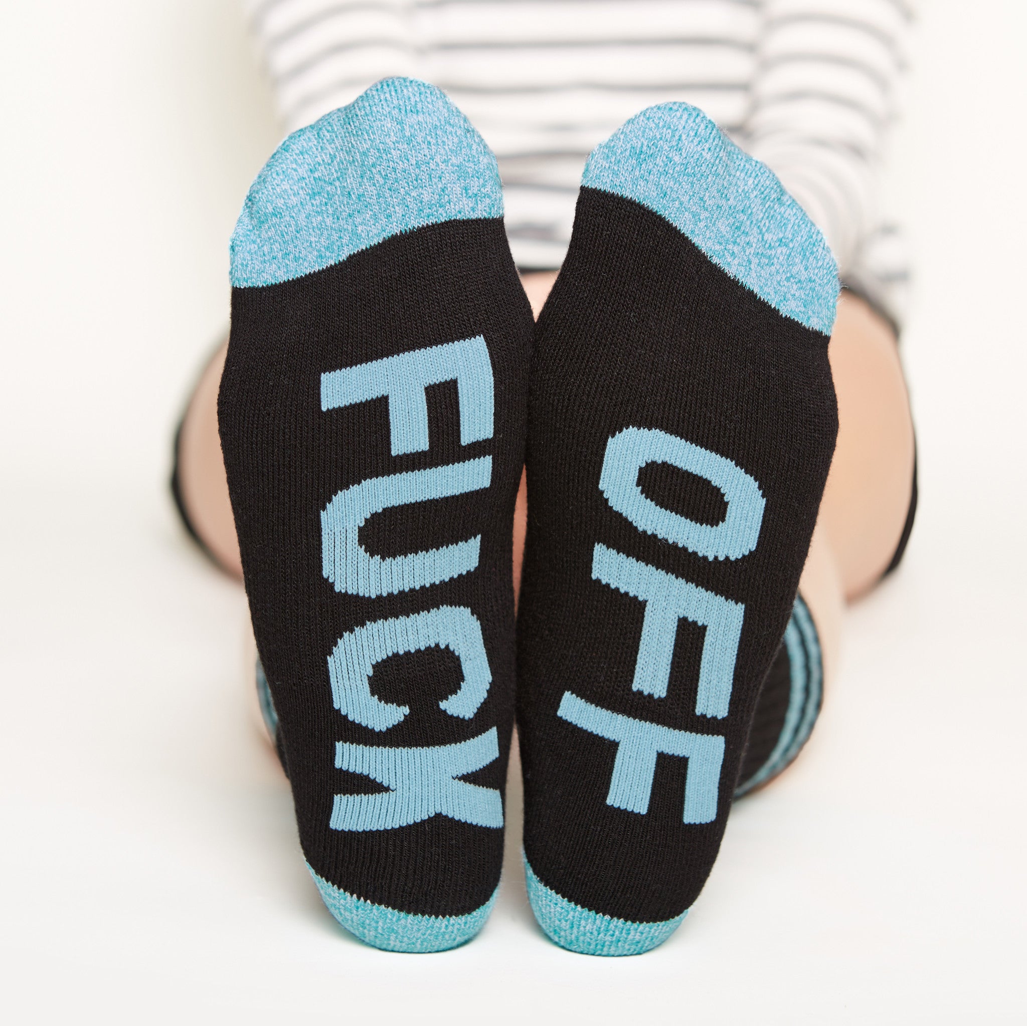 Fuck Off Socks bottom front view