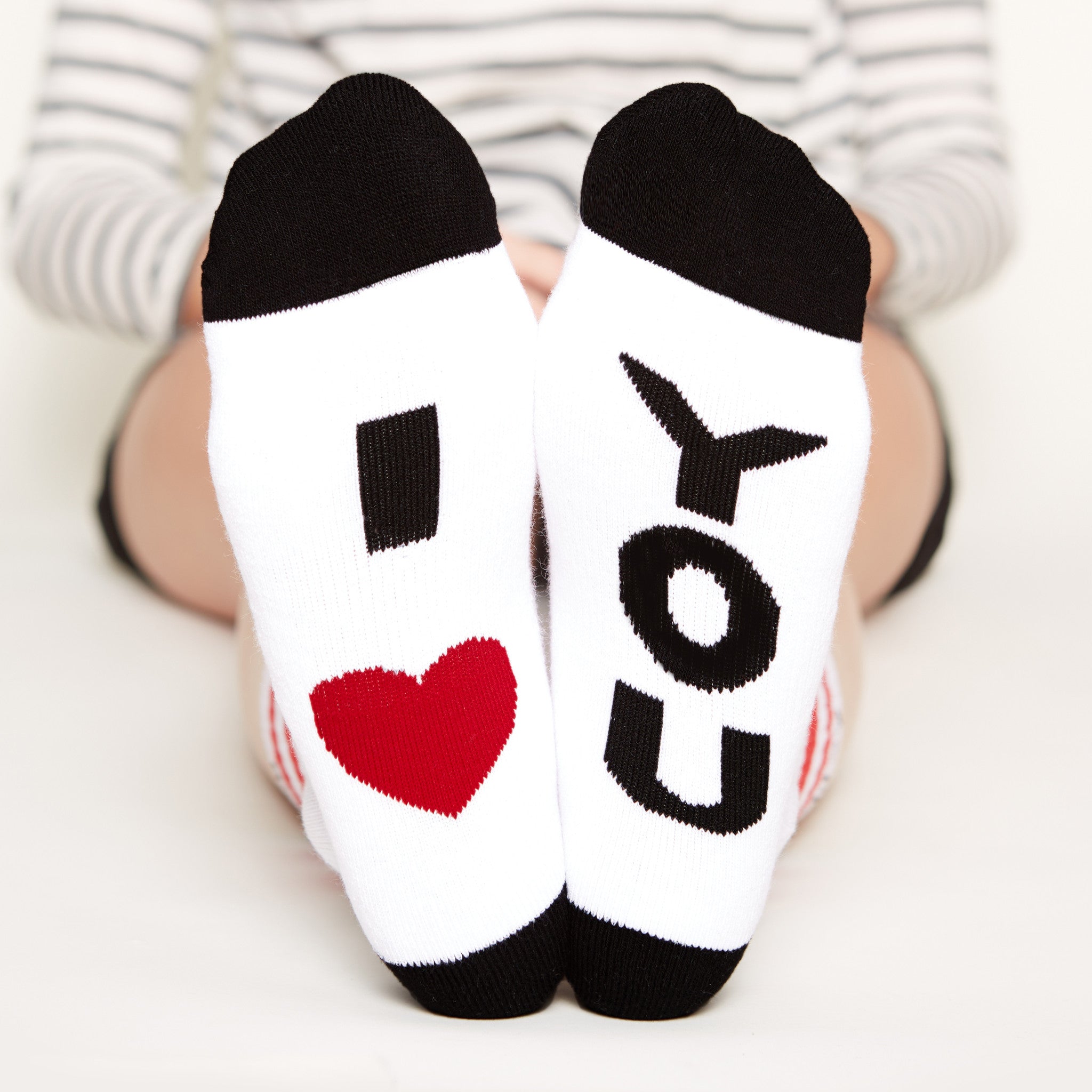 I Love You Socks bottom front view