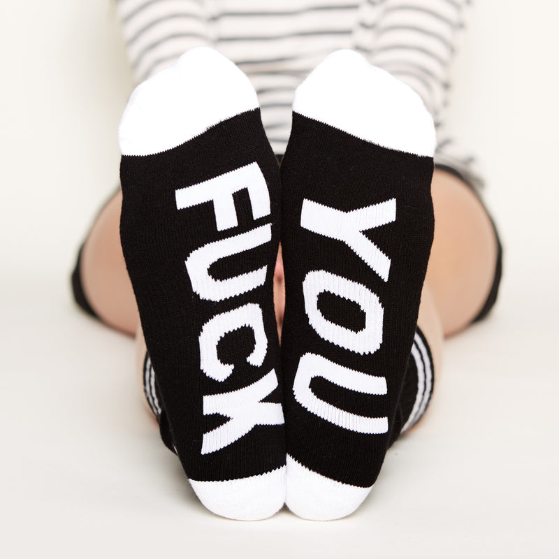 Fuck You Socks bottom front view  Limited Edition