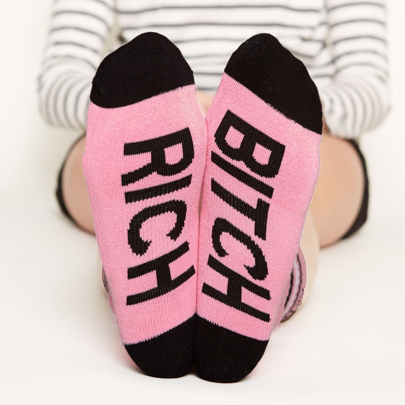 Rich Bitch Socks bottom front view  