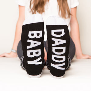 Baby Daddy socks bottom front view  
