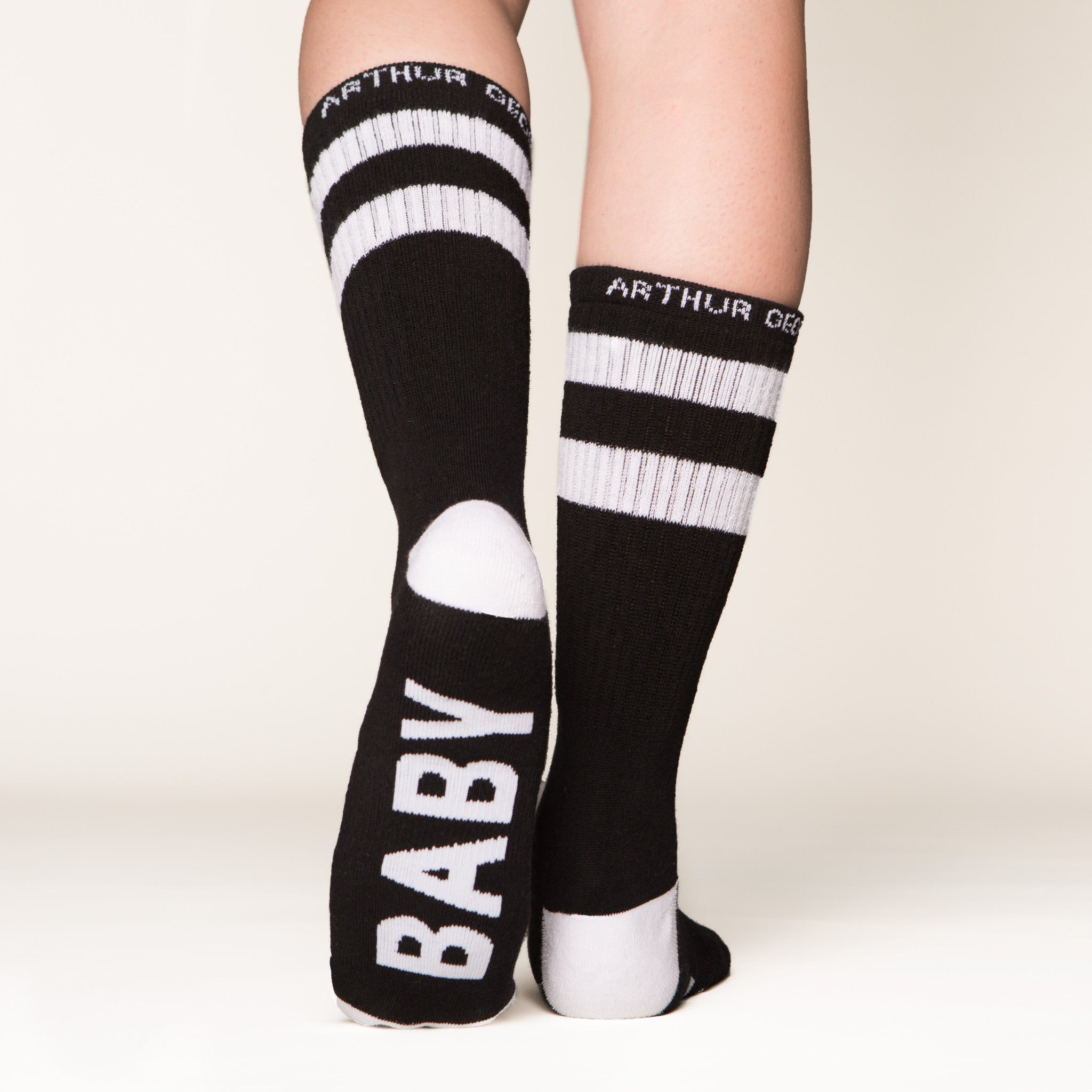 Baby Daddy socks bottom left back view