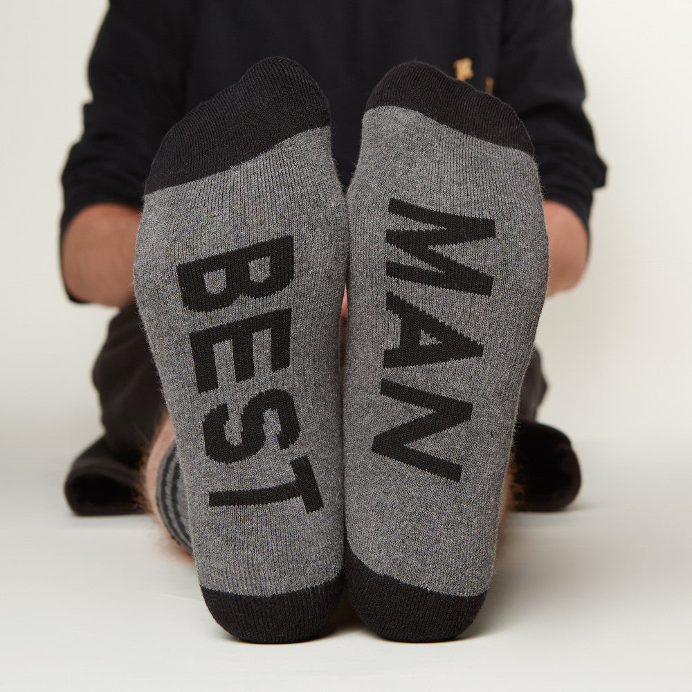 Best Man socks bottom front view