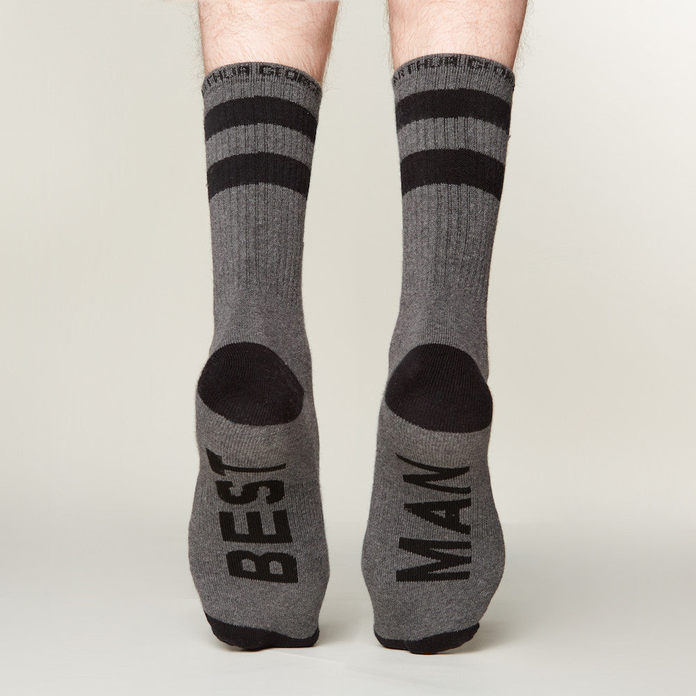 Best Man socks bottom back view