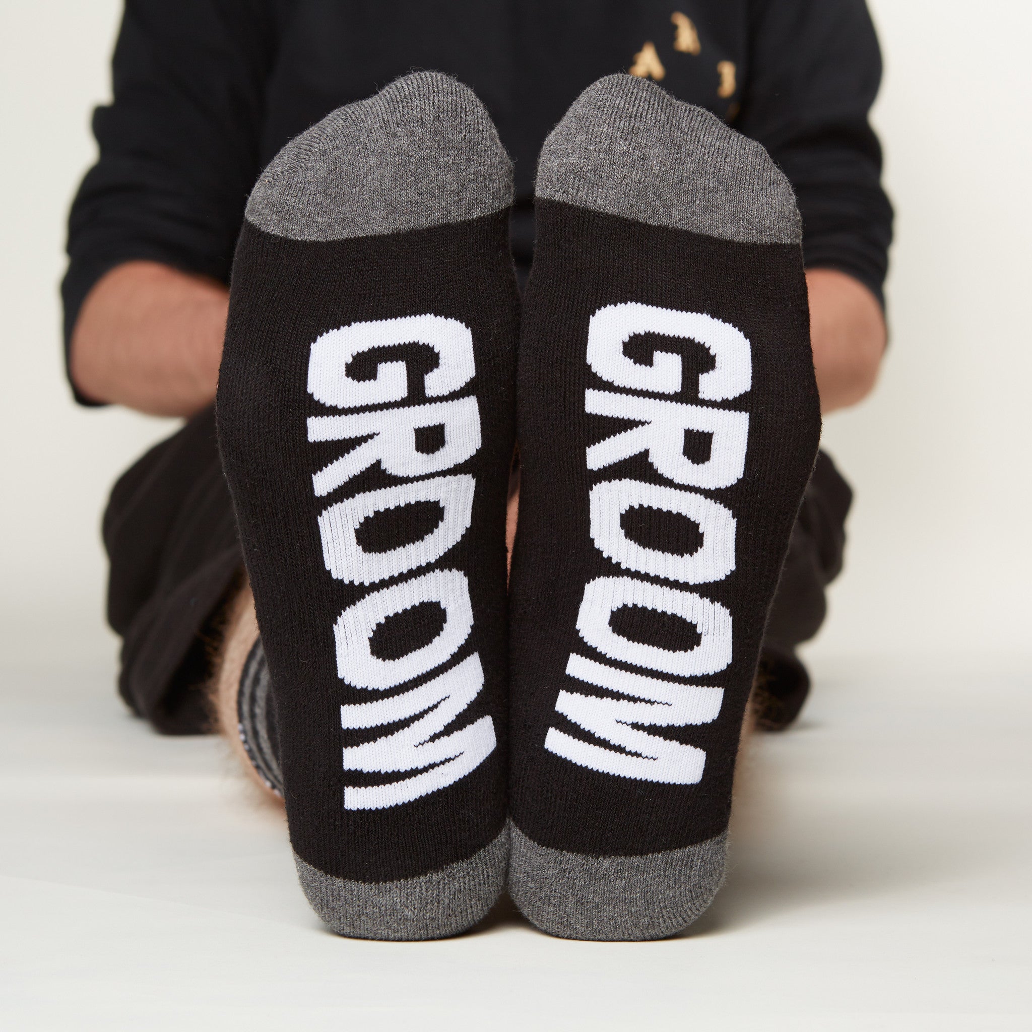 Groom Socks bottom front view