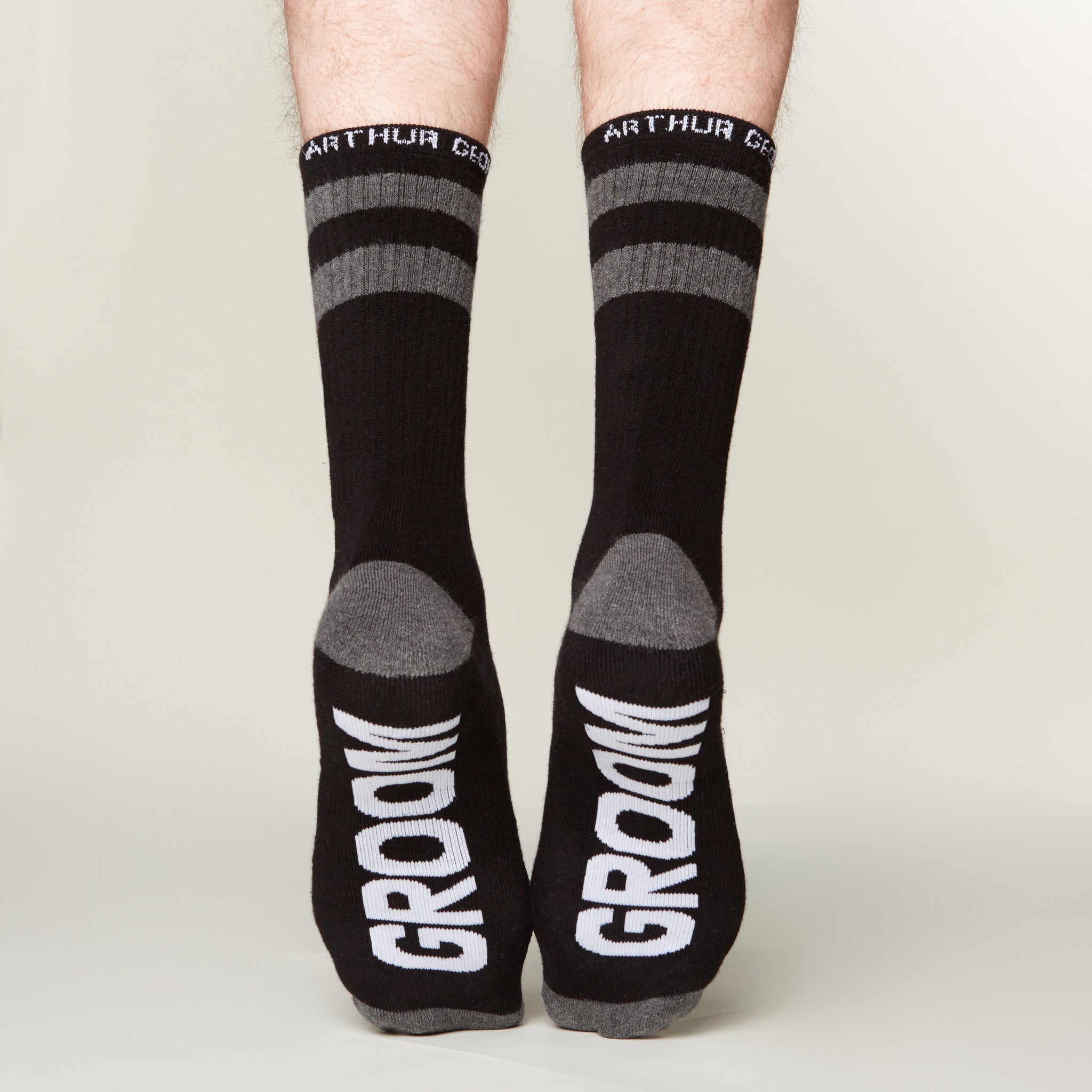 Groom socks bottom back view