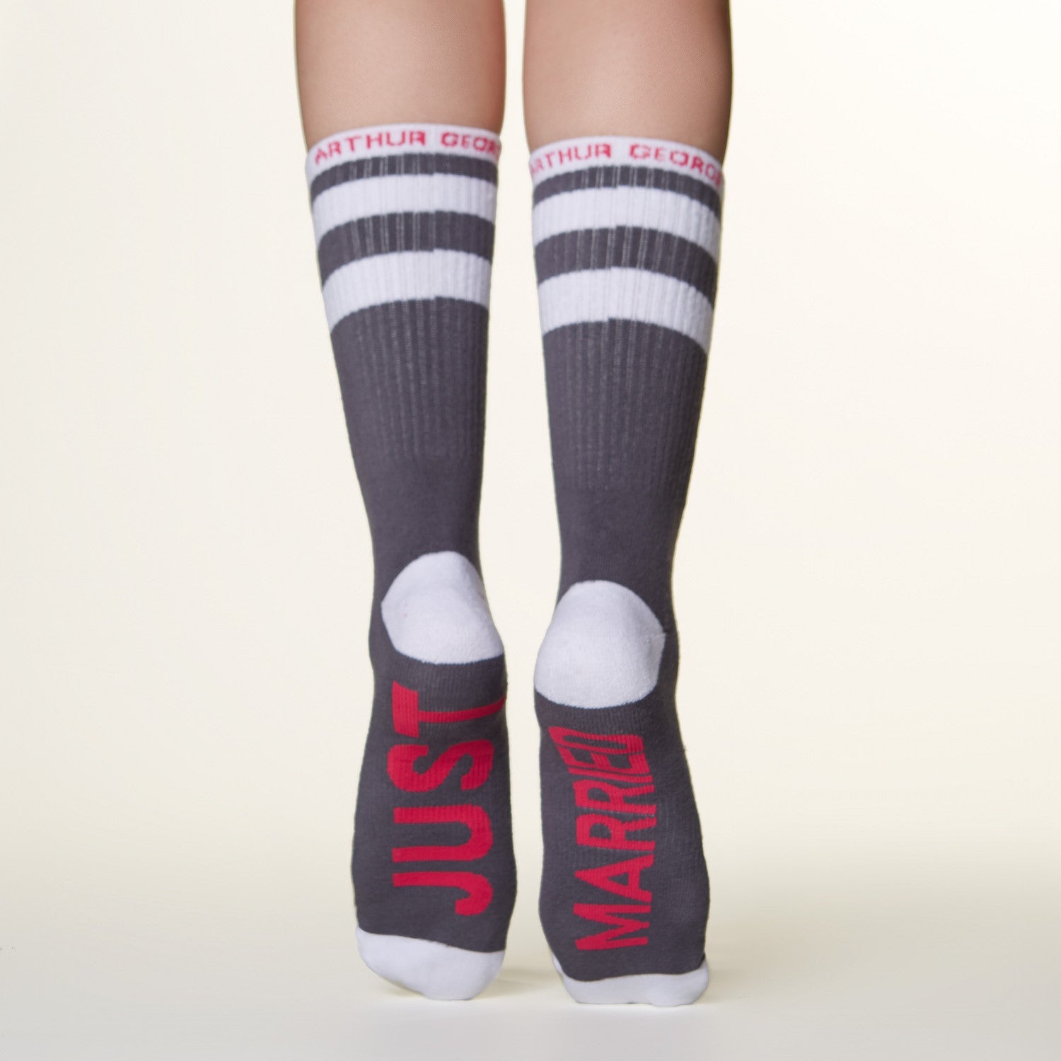 Just Married socks bottom back view