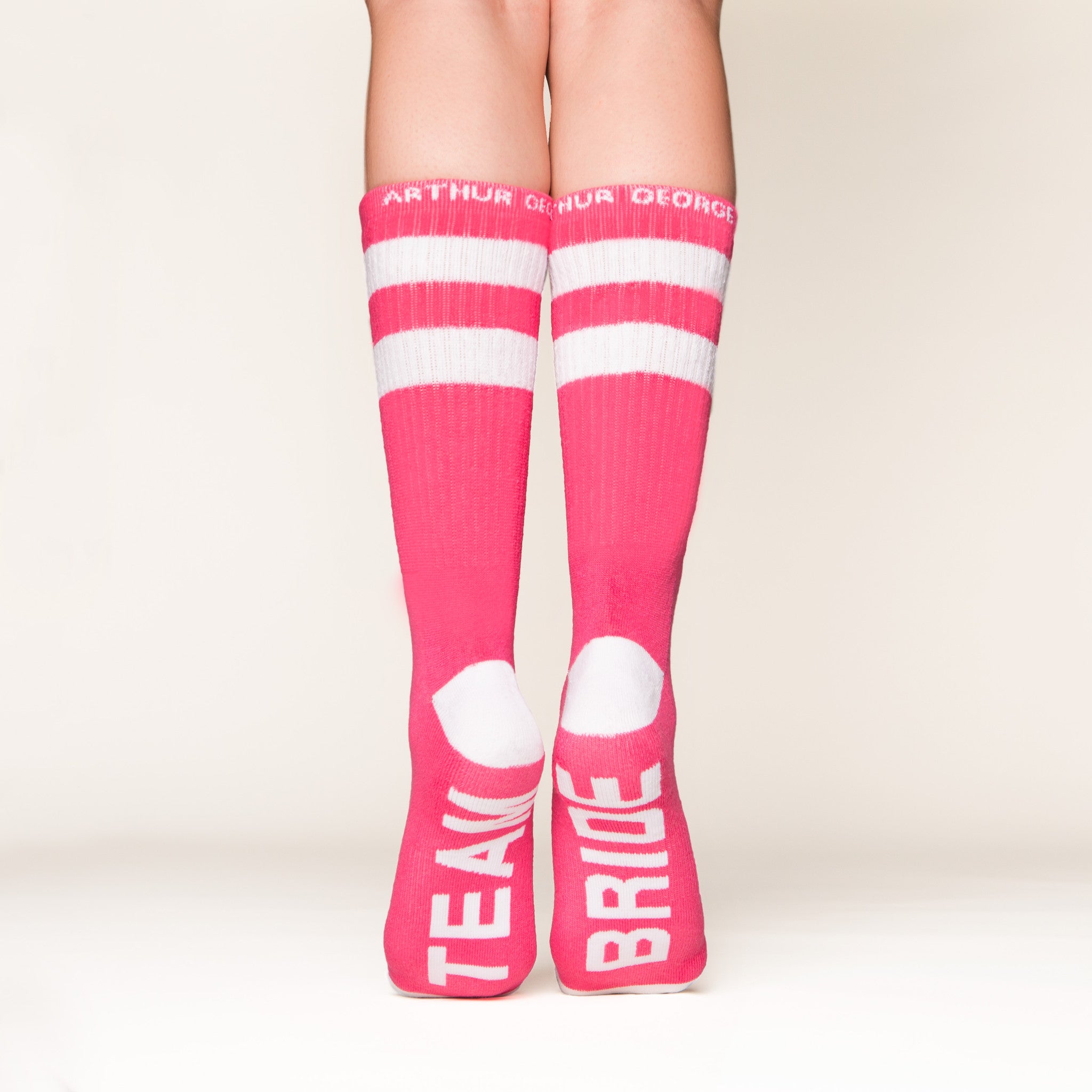 Team bride socks bottom back view