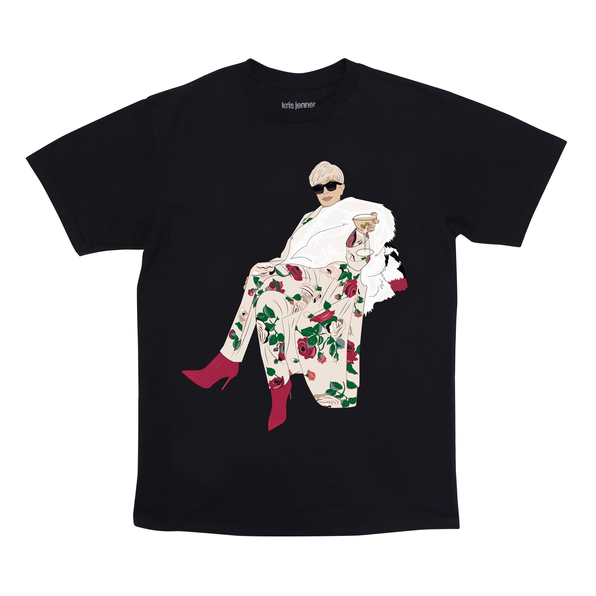 KRIS JENNER MARTINI TEE - BLACK