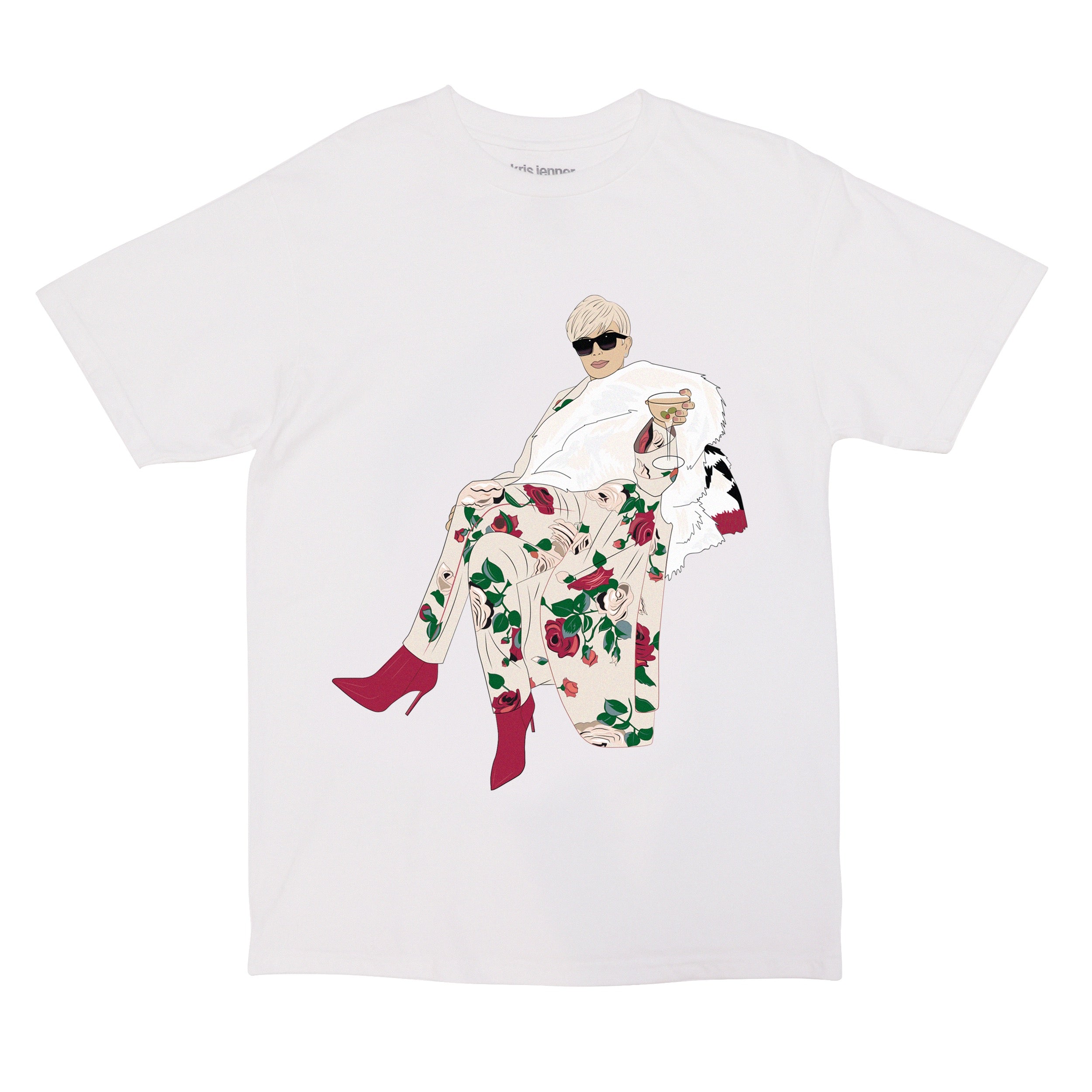 KRIS JENNER MARTINI TEE - WHITE