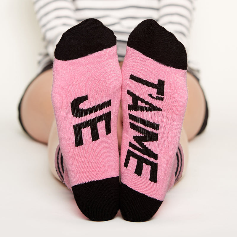 Je T'aime Socks bottom front view  