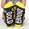 Gold Digger socks bottom front view 