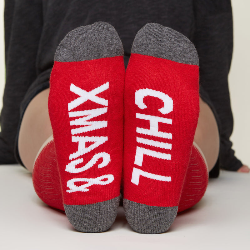 Xmas& Chill socks bottom front view  