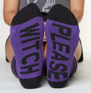 Witch Please Socks bottom front view  