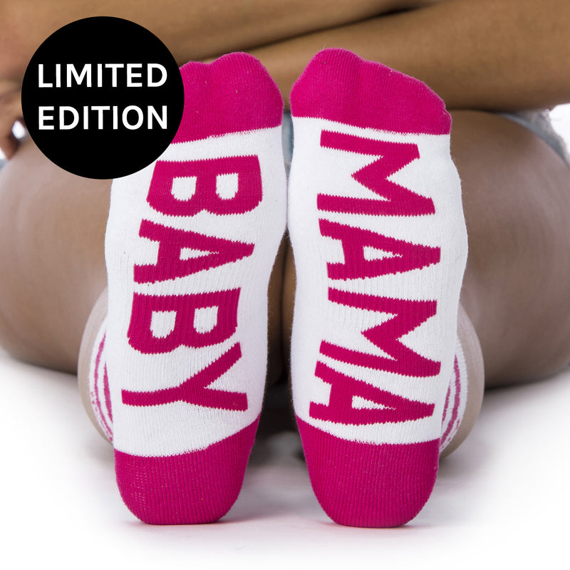 Limited Edition - Baby Mama socks bottom front view  Limited Edition