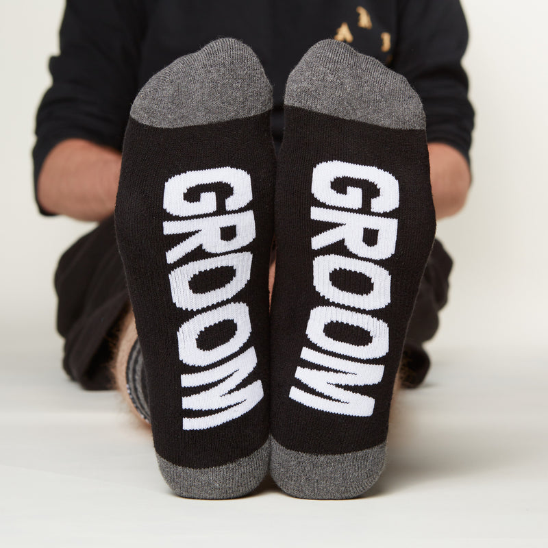 Groom Socks bottom front view  