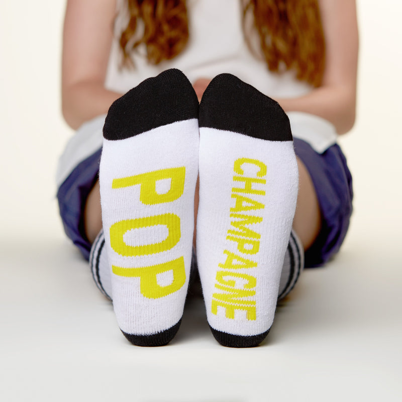 Pop Champagne socks bottom front view  