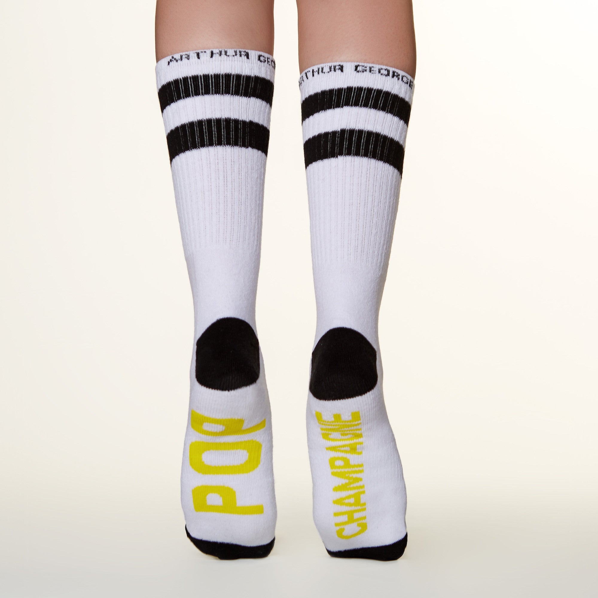 Pop Champagne socks bottom back view 