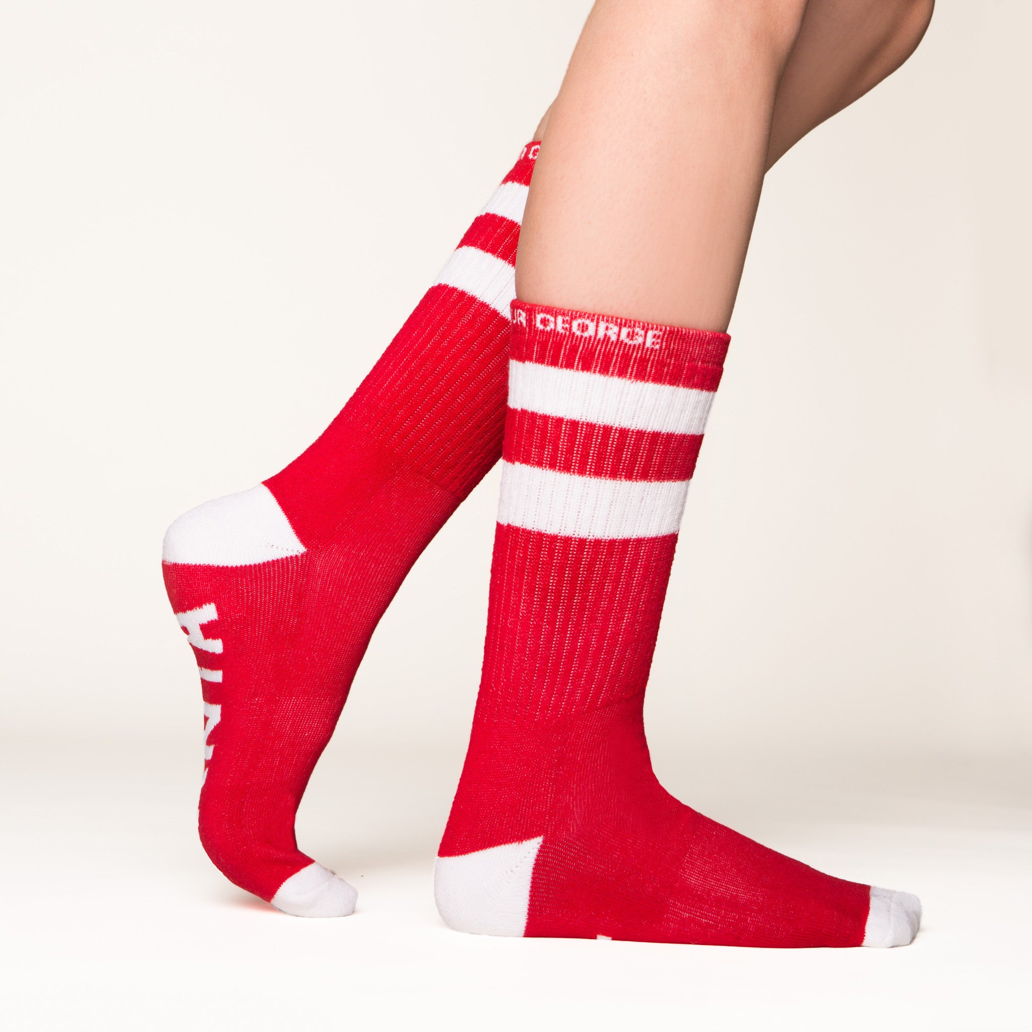 Santa baby socks side profile view 