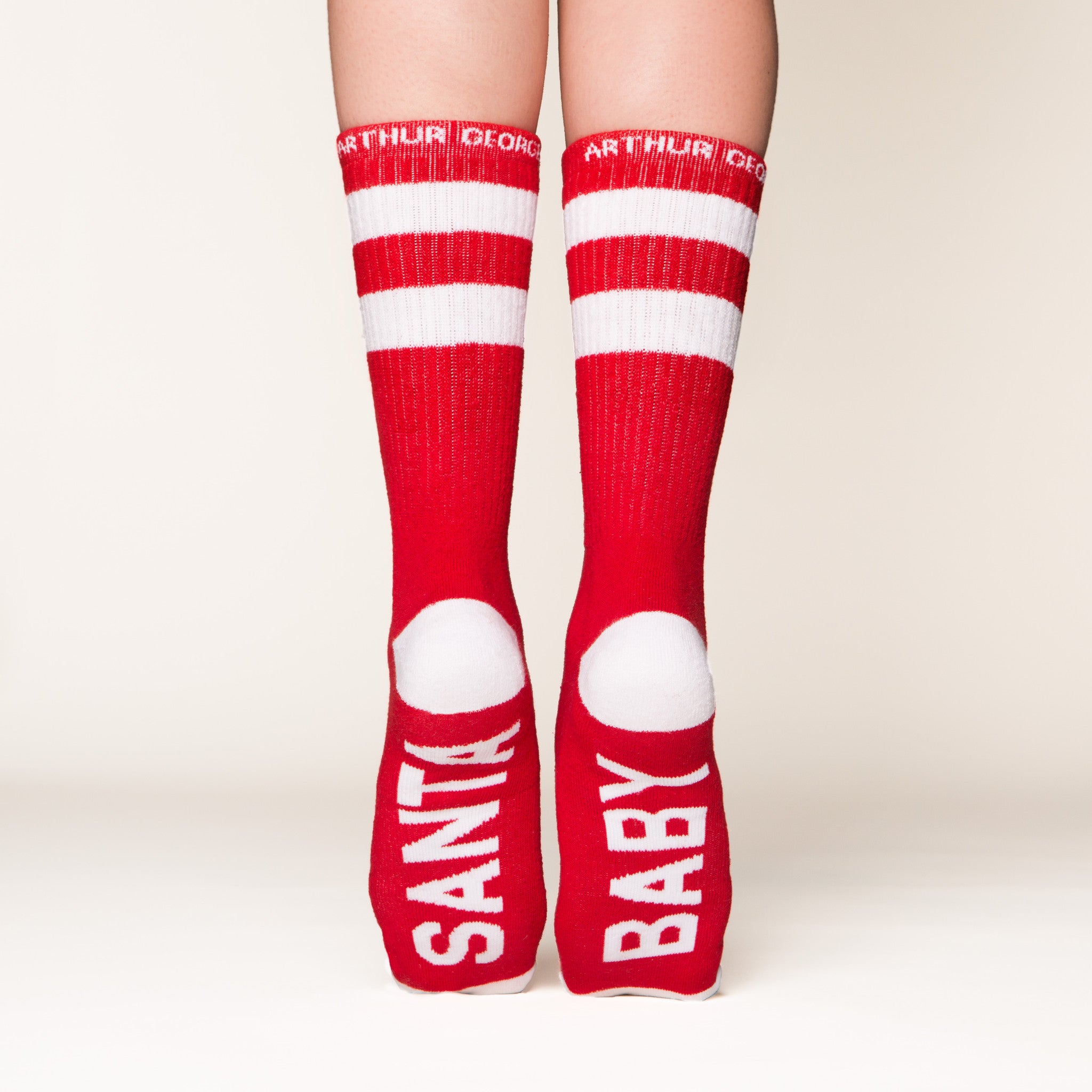 Santa baby socks bottom back view 